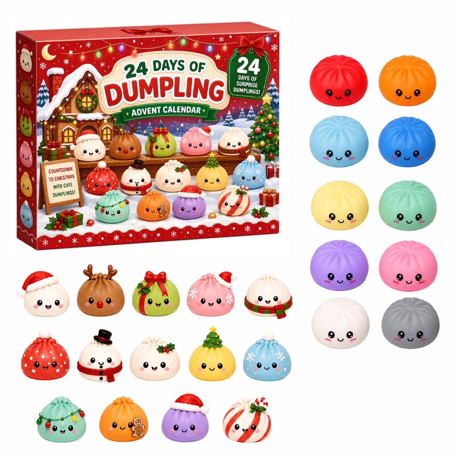 Squish-a-longs Holiday Countdown Calendar, 24 Mini Squish and