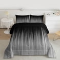 thumbnail image 2 of jejeloiu Minimalist Geometric Lines Twin Comforter Sets,Gray Stripes Bedding Set For Kids Reversible 2 Pieces, 2 of 8