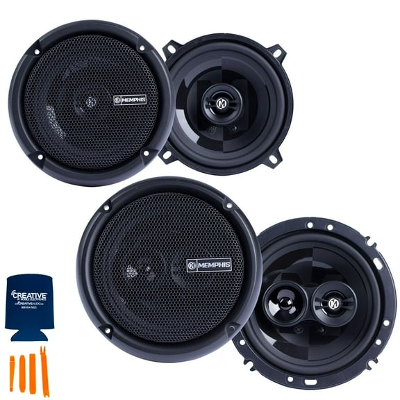 Memphis Audio 1 Pair of PRX5 5.25" Coaxial Speakers and 1 Pair of PRX603 6.5" 3-Way Coaxial Power Reference Series Speakers