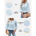 thumbnail image 3 of DOKOTOO Women Blouse Tops V Neck 3/4 Sleeve Lightweight Shirts Lace Blouses Casual Fit Light Blue S US4-6, 3 of 10