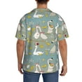 thumbnail image 5 of KLL Cute Farm Birds Print Men's Shirt Short Sleeve Button Down Summer Cuba Beach Shirts- 3X-Large, 5 of 7