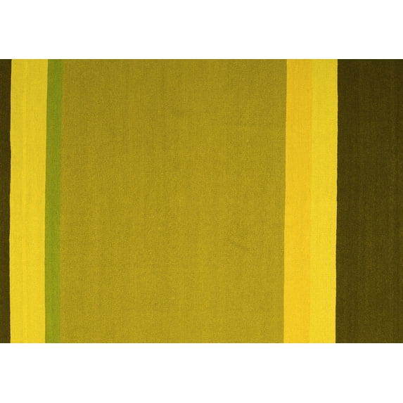Ahgly Company Indoor Rectangle Abstract Yellow Contemporary Area Rugs, 2' x 4'