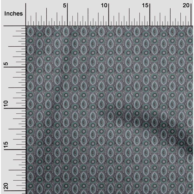 oneOone Polyester Lycra Fabric Ethnic Block Print Fabric By Yard 56 Inch Wide