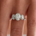 thumbnail image 2 of Jewelerix Oval Cut Three Stone Engagement Ring White Gold Plated Vintage Setting with Simulated Diamond Classic Anniversary or Wedding Ring, 2 of 7