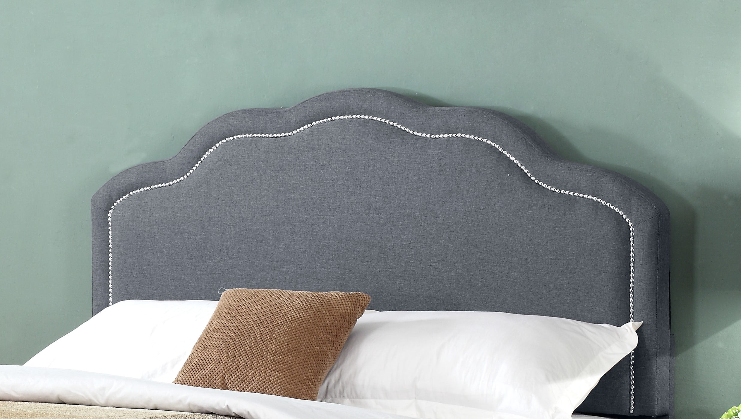 Uspridefurniture Panorama Upholstered Panel Linen Headboard, Suitable for full or queen size beds