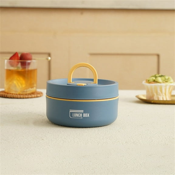 Stainless steel insulated lunch box, square insulated hot food container, insulated sandwich box, insulated snack box, multifunctional food preservation container,Blue S