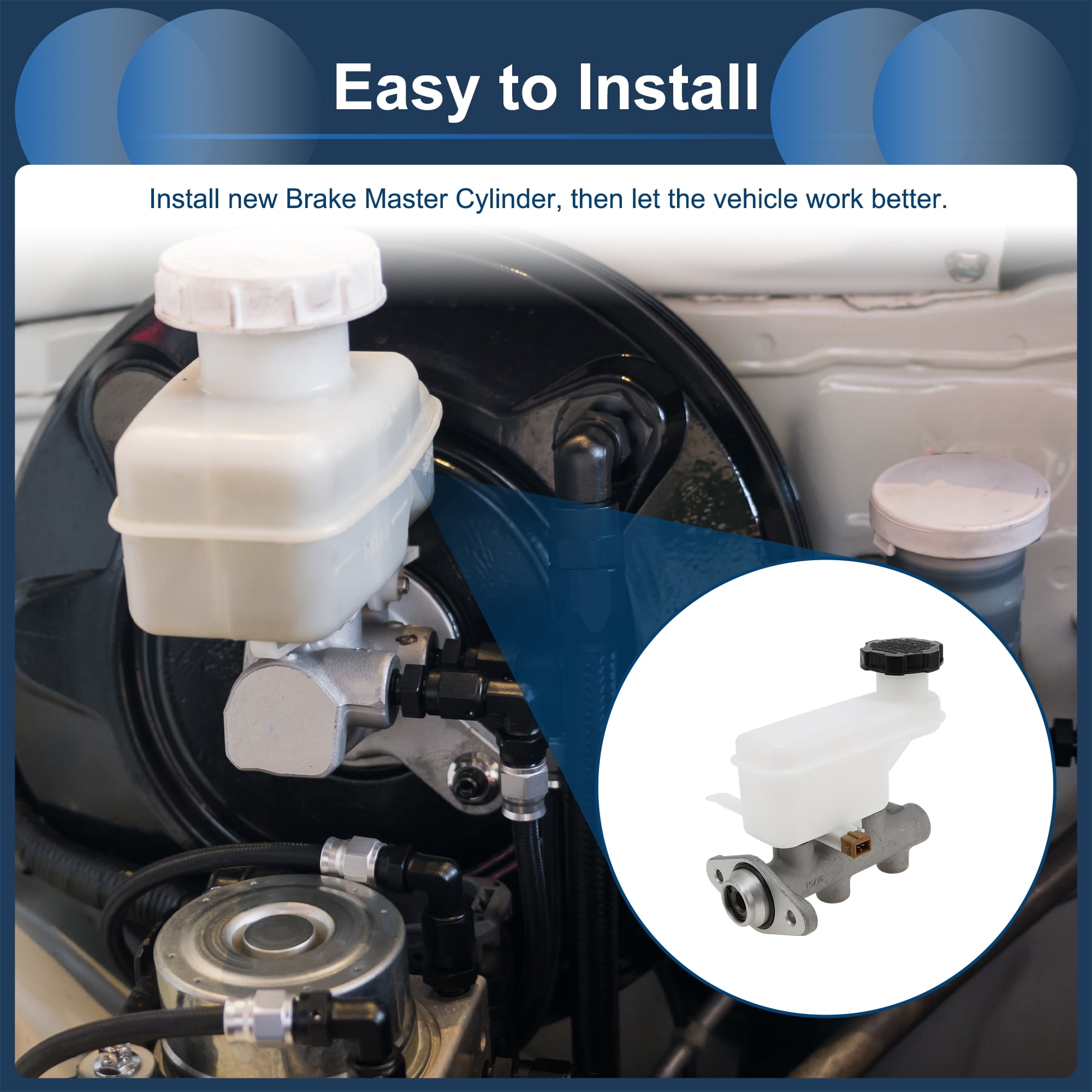 Unique Bargains Brake Master Cylinder with Reservoir No.5851017300 for HYUNDAI MATRIX 01-10 Hydraulic Master Cylinder Silver Tone White Aluminum Alloy Plastic 1 Pcs