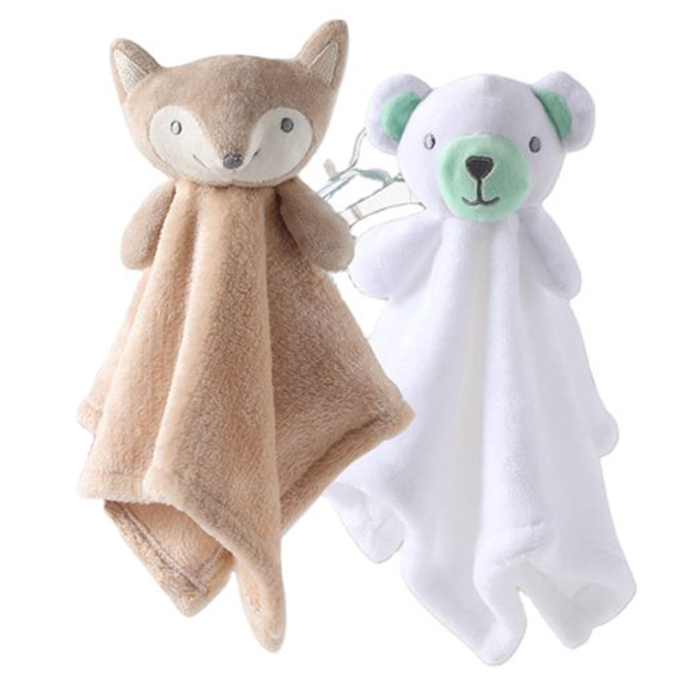 2Pcs Baby Plush Animal Security Blanket for Baby, Kids Soft Blanket