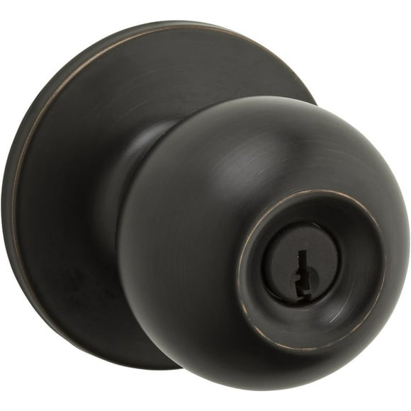 Regina Satin Nickel Front Door Knob with Lock and Key Exterior/Interior Door Handles with Lock Keyed Entry Door Knobs for Front Door Bedroom Bathroom & Office Traditional Home Décor