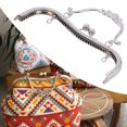 thumbnail image 3 of Purse Metal Purse Frame Kiss Clasp Lock Retro Embossed Handle Hardware Accessories 20.5cm, 3 of 7