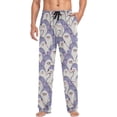 thumbnail image 4 of GZHJMY Men's Pajama Pants - Cute Purple Sharks, Loose Thin PJs Lounge Sleep Bottoms with Pockets Drawstring, Christmas New Year Birthday Gifts, Medium, 4 of 7