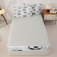 thumbnail image 4 of Castle Fairy Soccer Ball Print Zipper Full Size Comforter Sets with Fitted Sheet and 2 Pillowcases, Sport Theme Zipper Bedding Set, White Black Gray,4pcs,Grey Reversible, 4 of 6