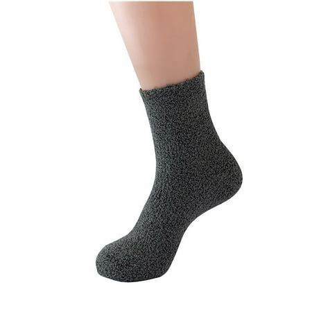 

Mart Woman s Socks Comfort No Show Socks Men s Winter Coral Velvet Home Floor Socks Sleep Tube Socks Solid Male Socks Crew Sock for Female