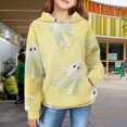 thumbnail image 2 of YunPes Unisex Kids Hoodie Boys Girls Waffle Textured Sweatshirt Cute Ghost Print Long Sleeve Hooded Pullover Spring Fall Clothes, 2 of 7