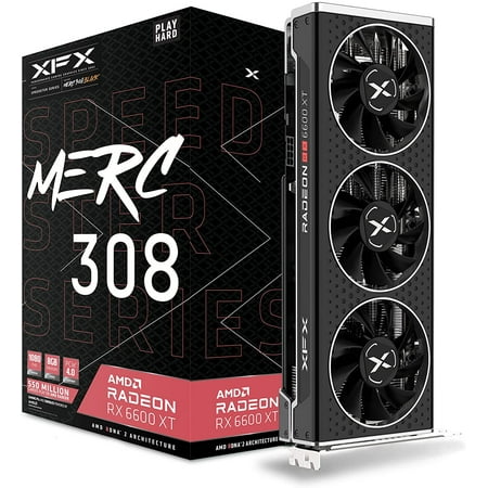 Open Box XFX Speedster MERC308 Radeon RX 6600 XT Black Gaming Graphics Card RX-66XT8TBDQ