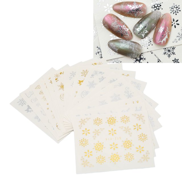 Pegatinas para uñas inofensivas 16 hojas regalo perfecto fácil de quitar decoración navideña para uñas para vacaciones de Navidad