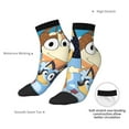 thumbnail image 6 of Silaia Bluey Print Adult Socks,Ankle Athletic Running Socks,Cushioned Breathable Low Cut Sports Tab Socks for Men and Women,Moisture-Wicking Crew Socks, 6 of 7