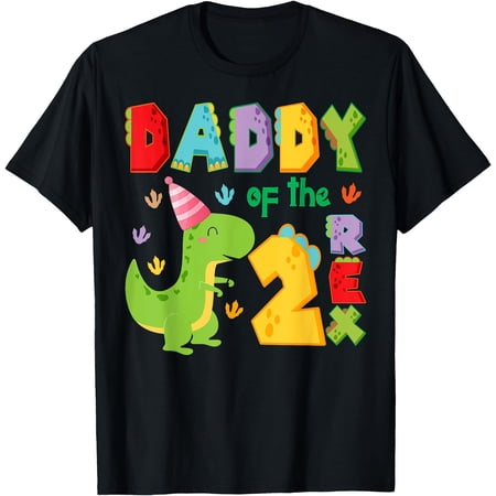 Daddy of The Two Rex 2Nd Birthday Boy Dinosaur T-Rex T-Shirt