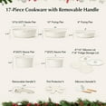 thumbnail image 2 of Koch Systeme CS Batterie de Cuisine Antiadhésive de 17 Pcs avec Poignée Amovible, Ensemble de Casseroles et Poêles pour Induction, Convient à Toutes les Cuisinières, Blanc Crème, 2 of 12