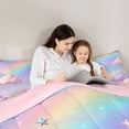 thumbnail image 5 of jejeloiu 3D Colorful Clouds Twin Comforter Sets,Multicolor Gradient Sky Bedding Set For Girls Kids Reversible 2-Piece, 5 of 8