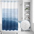 thumbnail image 4 of No Hook Shower Curtain with Built-in Rings - Haze Blue White Brush Stroke Textured Washable Waterproof Fabric Bathroom Curtains for Hotel,Rentals, Stall 54 X 78 Inch , Abstract Modern, 4 of 9