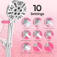 thumbnail image 4 of Filtered Shower Head with Handheld, High Pressure 10 Settings Shower Filter Head for Hard Water, Built-in Power Spray,Hard Water Filter Showerhead-Remove Chlorine-Dry Skin,Hair(Premium Chome), 4 of 6