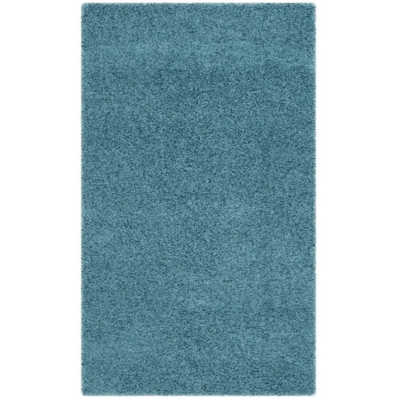 SAFAVIEH Laguna Neven Plush Solid Shag Area Rug, Turquoise, 3' x 5'