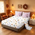 thumbnail image 4 of Homewish Cute Bow Ghost Full Size Bedding Sets for Girls, Halloween Bowtie Full Size Bed in a Bag, Light Pink, Pumpkin Bat Reversible 7-Piece, 4 of 7