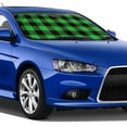 thumbnail image 4 of Fotbe Buffalo Plaid Green Black Car Windshield Sunshade | Sun Visor Protector Front Window Shade, Keeps Out UV Rays, Keeps Your Vehicle Cool-Medium, 4 of 7