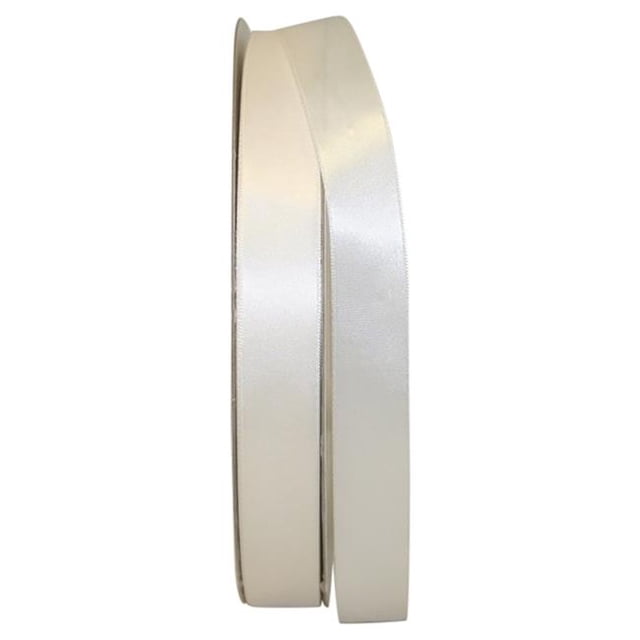 Reliant Ribbon 4950-389-05C 0.875 in. 100 Yards Double Face Satin Ribbon, Antique White