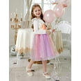 thumbnail image 3 of Oudiya Toddler Tutu Dresses Girls Long Sleeve Ruffle Fall Winter Holiday Star Sequin Tulle Dress 2-6Y, 3 of 7