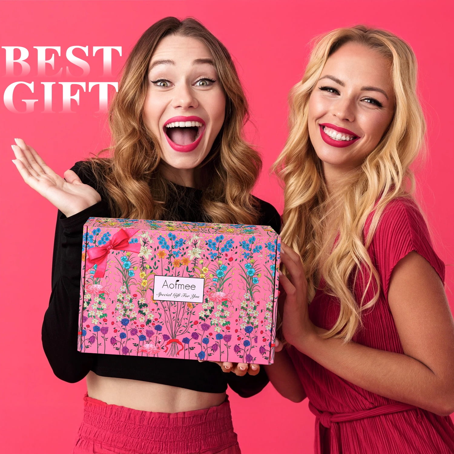 Aofmee Gift Baskets for Women, 8 Pcs Spa Rose Bath Care Set, Holiday & Graduation Gifts, Birthday Gift for Women, Pink