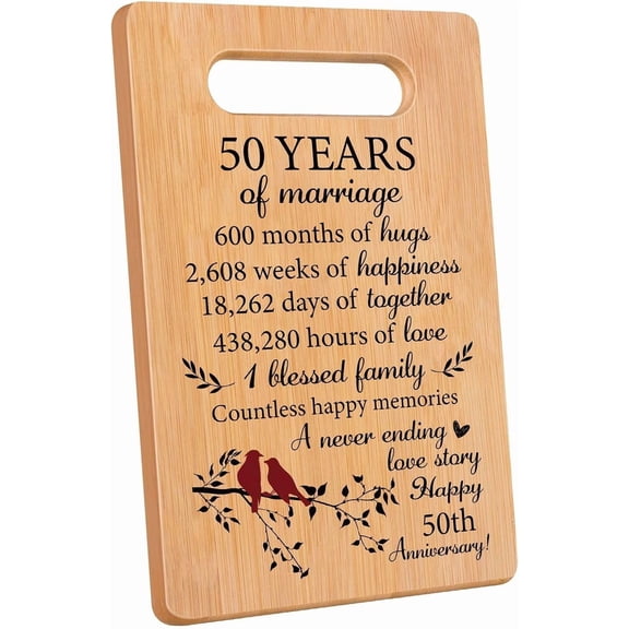 50th Wedding Anniversary Cutting Board Gifts,50th 7*11inch 50th anniversary