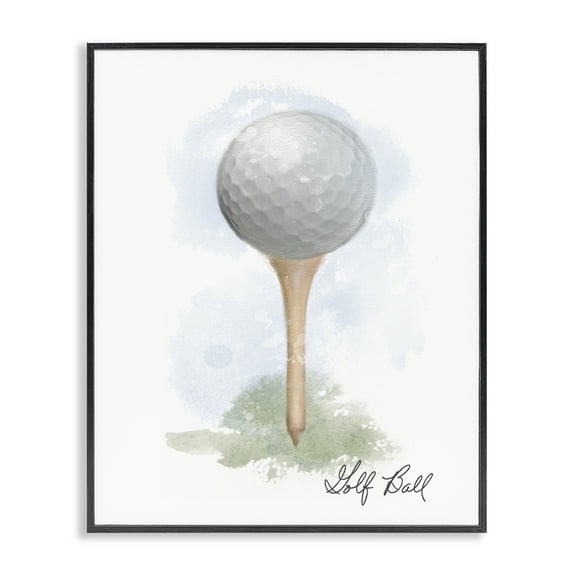 Stupell Industries Soft Pastel Golf on Tee Sports & Sports Teams Painting Black Framed Art Print Wall Art, 11 x 14