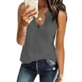 thumbnail image 2 of Seductiva Women's T-Shirts Short Sleeve Summer Tops Loose Shirts Sleeveless Fitting Neck Knit V Solid Women Fashion Tee Tops Women's Blouse Casual Summer Tops Trendy Solid Loose Fit Tshirt Basic Tees, 2 of 5