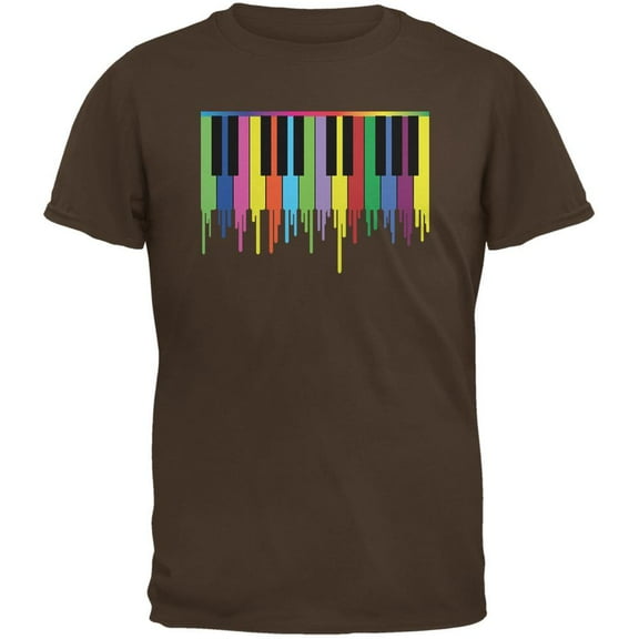 Piano Keys Brown Adult T-Shirt - Large