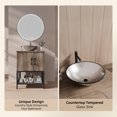 thumbnail image 4 of VNN Small Bathroom Vanity with Sink - 24 Inch Vanity with Sink, Freestanding Cabinet with Open Shelf, Modern Iron Wood Bathroom Cabinet with Countertop Tempered Glass Vessel, Grey, 4 of 9
