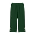 thumbnail image 5 of Miluxas Women's Casual Loose Fit Capris High Waisted Drawstring Cropped Pants with Button Details Army Green, 5 of 5