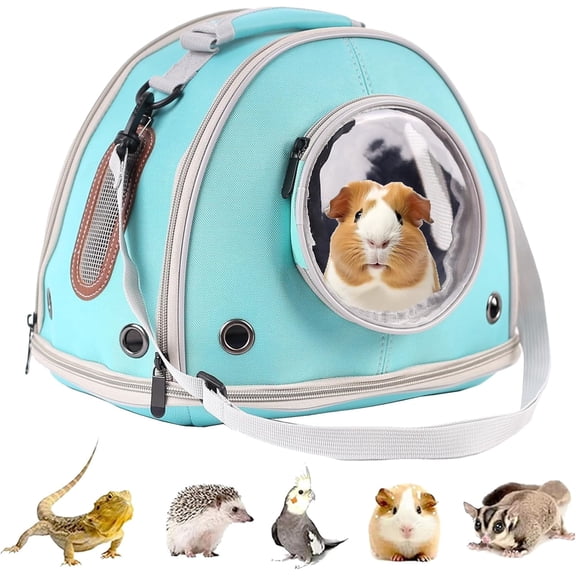 Halinfer Small Animal Carrier, Portable Clear Window Travel Cage for Guinea Pigs, Reptiles, Bearded Dragons, Birds