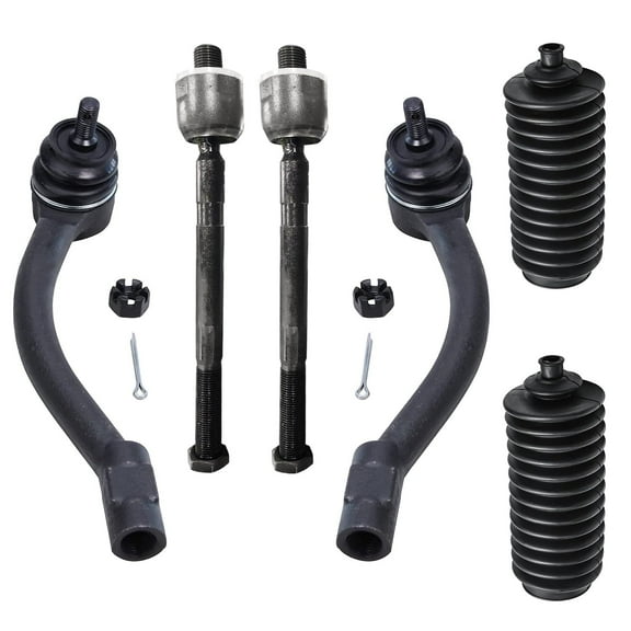 Detroit Axle - Front Tie Rods for 2011-2016 Hyundai Elantra, 2012-2017 Veloster, 4 Inner and Outer Tie Rods, 2 Boots, 2013 2014 2015 Replacement