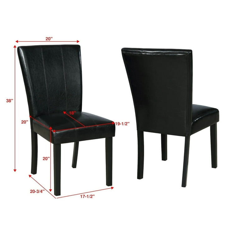 Traditional Style 4pc Set Dining Chairs Black Faux Leather Upholstery Seat Dining Room Furniture Side Chair