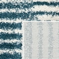 thumbnail image 6 of SAFAVIEH Hudson Shag Jagoda Striped Area Rug, Ivory/Slate Blue, 7' x 7' Square, 6 of 8