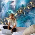 thumbnail image 2 of Tapestry Crane Landscape Wall, 150 x 150 cm, microtela de fibra, 2 of 2