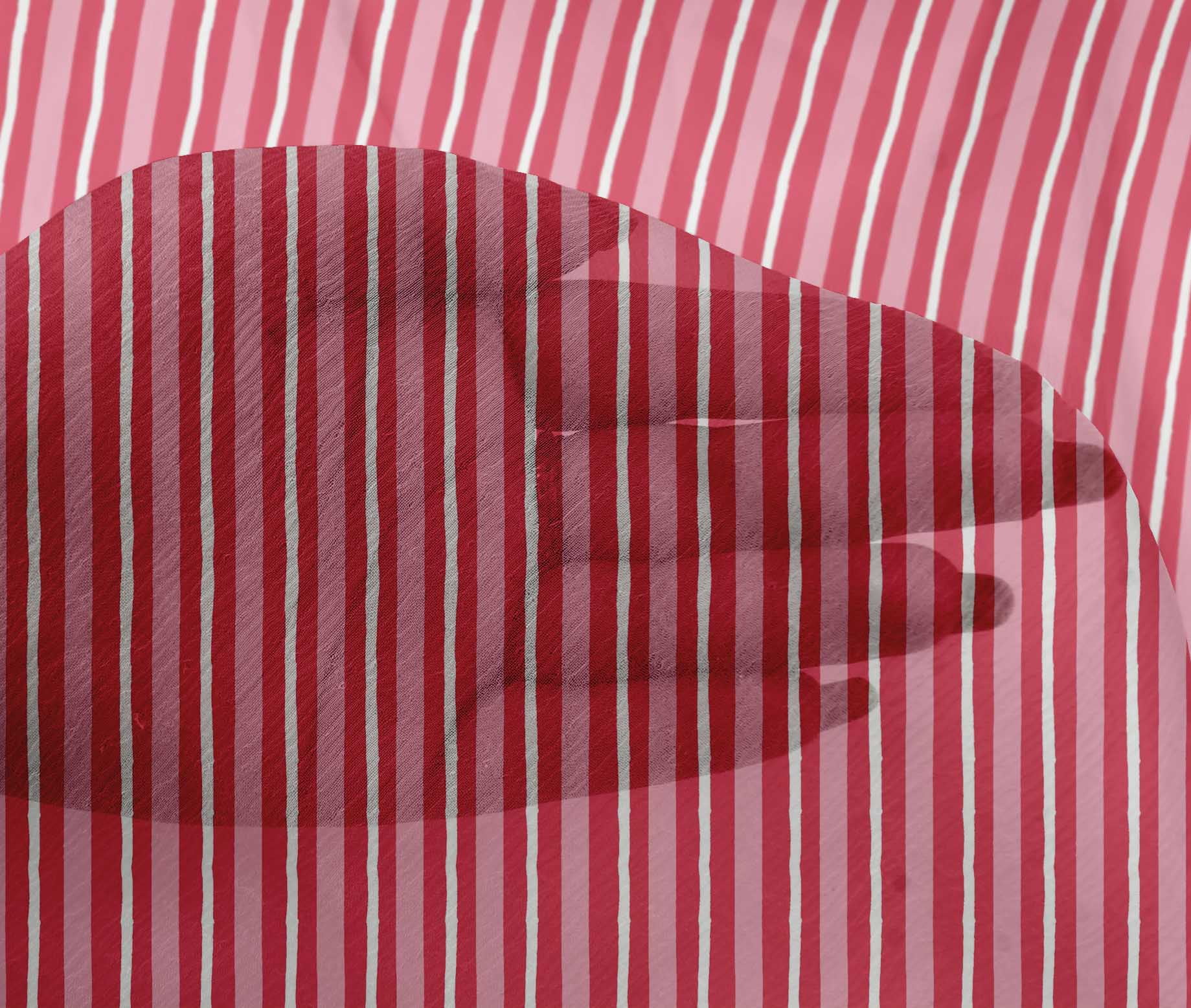 oneOone Viscose Chiffon Bright Red Fabric Stripe Block Dress Material Fabric Print Fabric By The Yard 42 Inch Wide