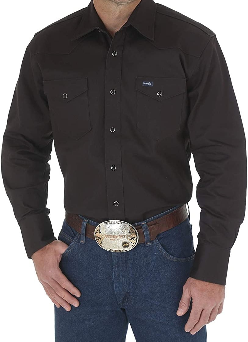 Mens Work Shirt ButtonFront Cowboy Denim XL