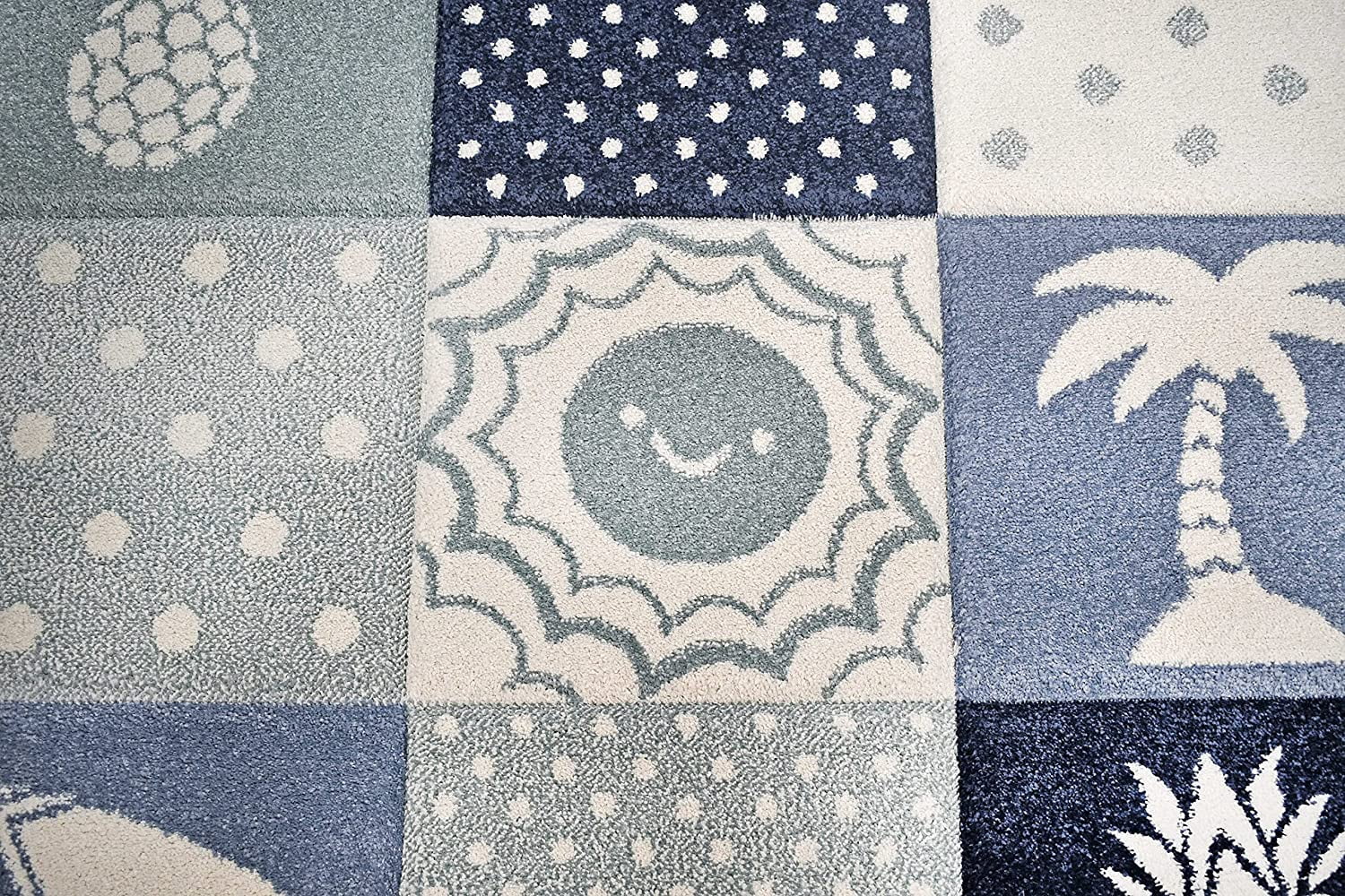 KC Cubs Boy & Girl Modern Decor Multicolor Area Rug and Carpet Collection for Kids, Toddlers and Baby Nursery, Island Vibes