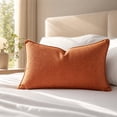 thumbnail image 4 of Yardvibe Long Lumbar Throw Pillow, Soft Linen Decorative Pillow, Vintage Farmhouse Textured Accent Cushion for Sofa couch Bedroom living Room (Red), 4 of 6
