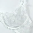 thumbnail image 3 of Women's Balconette Bra Sexy Lace Bra Embroidered Sheer Unpadded Unlined Bra See Through Bra, 3 of 6