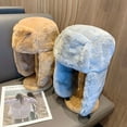 thumbnail image 3 of Men Women Aviator Trapper Hat Cap Ushanka Russian Cossack Faux Rabbit Fur, 3 of 13