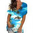 thumbnail image 1 of RT5YKing T-Shirts à Col Rond pour Femmes, Manches Courtes, Blouse Ample, 1 of 5